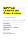SLP Praxis Questions and Correct Answers