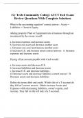 Ivy Tech Community College ACCT Exit Exam Review Questions With Complete Solutions