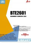 BTE2601 ASSIGNMENT 4 SEMESTER 2 2023