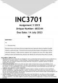 INC3701 Assignment 3 (ANSWERS) 2023 - DISTINCTION GUARANTEED