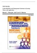 Test Bank - Leadership Roles and Management Functions in Nursing-Theory and Application, 10th Edition (Marquis, 2021), Chapter 1-25 | All Chapters