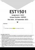 EST1501 Assignment 4 (ANSWERS) 2023 (660569)- DISTINCTION GUARANTEED