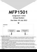MFP1501 Assignment 3 (ANSWERS) 2023 ()- DISTINCTION GUARANTEED