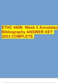 ETHC 445N Week 5 Annotated Bibliography ANSWER KEY 2023 COMPLETE.