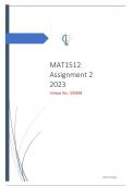 MAT1512 Assignment 2 2023 - ANSWERS(592838)