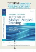 TEST BANK FOR BRUNNER & SUDDARTH'S TEXT BOOK OF MEDICAL SURGICAL NURSING 15TH ED, Chapters 1-4 fully completed