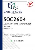 SOC2604 Assignment 1 (ANSWERS) Semester 1 2024 - DISTINCTION GUARANTEED