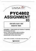 PYC4802 ASSIGNMENT 03 DUE 24JULY2023