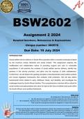 BSW2602 Assignment 2 (COMPLETE ANSWERS) 2024 (660576) - DUE 19 July 2024