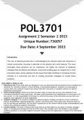 POL3701 Assignment 2 (ANSWERS) Semester 2 2023 - DISTINCTION GUARANTEED
