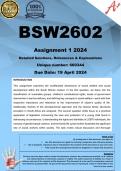 BSW2602 Assignment 1 (COMPLETE ANSWERS) 2024 (660344) - DUE 19 April 2024