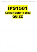 IPS1501 ASSIGNMENT 3 2023 QUIZZ SOLUTIONS