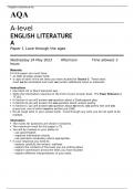 AQA A level ENGLISH LITERATURE A Paper 1	MAY 2023 QUESTION PAPER: Love through the ages
