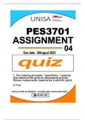 PES3701 ASSIGNMENT 4( QUIZ ANSWERS )DUE 8 AUGUST 2023