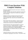 PBIO Exam Questions With Complete Solutions
