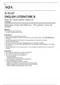 AQA A level ENGLISH LITERATURE B Paper 1B MAY 2023 QUESTION PAPER: Literary genres: Aspects of comedy