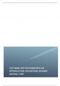 Test Bank for Psychometrics An Introduction, 4th Edition, Richard Michael Furr.