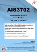 AIS3702 Assignment 2 (COMPLETE ANSWERS) 2023 - DUE 28 July 2023 