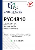 PYC4810 Assignment 1 (DETAILED ANSWERS) 2024- DISTINCTION GUARANTEED