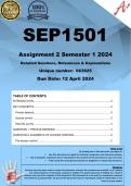 SEP1501 Assignment 2 (COMPLETE ANSWERS) Semester 1 2024 - DUE 12 April 2024 