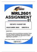 MRL2601 ASSIGNMENT 01 DUE 10 AUGUST 2023