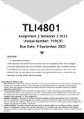 TLI4801 Assignment 2 (ANSWERS) Semester 2 2023 (705030) - DISTINCTION GUARANTEED  (2 DIFFERENT ANSWERS PROVIDED)