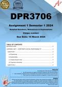 DPR3706 Assignment 1 (COMPLETE ANSWERS) Semester 1 2024 () - DUE 15 March 2024