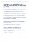 RAC Exam Prep - EU MDD/AIMDD & MDR 2023 with complete solution;(Study Aid - RAC)