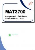 MAT3700 - ASSIGNMENT 1 SOLUTIONS (SEMESTER 02 - 2023)