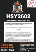HSY2602 Assignment 1 2023 Semester 2 2023 (ANSWERS)