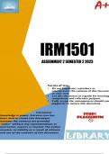 IRM1501 Assignment 2 (COMPLETE ANSWERS) Semester 2 2023