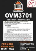 OVM3701 Assignment 1 Semester 2 2023 (ANSWERS)