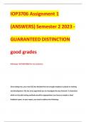 IOP3706 Assignment 1 (ANSWERS) Semester 2 2023 - GUARANTEED DISTINCTION good grades