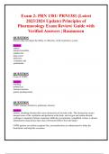 Exam 2: PRN 1381/ PRN1381 (Latest 2023/2024 Update) Principles of Pharmacology Exam Review| Guide with Verified Answers | Rasmussen