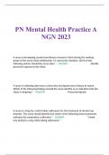 PN Mental Health Practice A NGN 2023