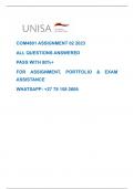 COM4801 ASSIGNMENT 02 2023 ALL QUESTIONS ANSWERED PASS WITH 80%+ UNISA