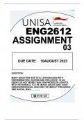 ENG2612 ASSIGNMENT 03 DUE 10 AUGUST 2023