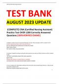 CNA (Certified Nursing Assistant) Practice Test OVER 1200 Correctly Answered Questions|100%VERIFIED EXAMS|AUGUST EXAM 2023