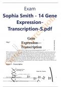 Exam Sophia Smith - 14 Gene ExpressionTranscription-S.pdf Why? Gene Expression— Transcription