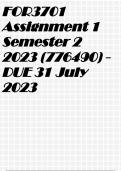FOR3701 Assignment 1 Semester 2 2023 