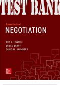 TEST BANK for Essentials of Negotiation 6th Edition by Roy Lewicki, Bruce Barry and David Saunders ISBN-13 978-0077862466. (All 12 Chapters)
