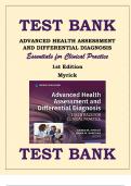 TEST BANK ADVANCED HEALTH ASSESSMENT AND DIFFERENTIAL DIAGNOSIS Essentials for Clinical