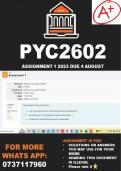 PYC2602 Assignment 1 2023 (ANSWERS) Due 4 August