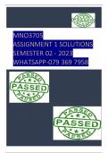 MNO3705 - ASSIGNMENT 1 SOLUTIONS (SEMESTER 02 - 2023)