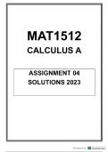 MAT1512 ASSIGNMENT 4 SOLUTIONS 2023 CALCULUS A- UNISA 