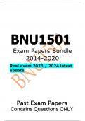 BNU1501 Exam Papers Bundle 2014-2020 Real exam 2023 / 2024 latest update Past Exam Papers Contains Questions ONLY