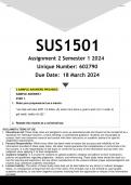 SUS1501 Assignment 2 (FORUM ANSWERS) Semester 1 2024 - DISTINCTION GUARANTEED