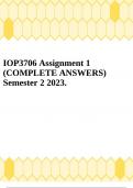 IOP3706 Assignment 1 (COMPLETE ANSWERS) Semester 2 2023.