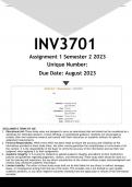 INV3701 Assignment 1 (ANSWERS) Semester 2 2023 (638630)- DISTINCTION GUARANTEED