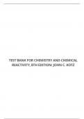 TEST BANK FOR CHEMISTRY AND CHEMICAL REACTIVITY, 8TH EDITION: JOHN C. KOTZ